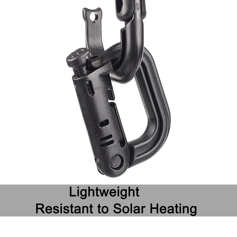XTACER Tactical Multipurpose D-Ring Locking Hanging Hook Tactical Link Snap Keychain for Molle Webbing (Black-Button Release (10-Pack)) - Image 5
